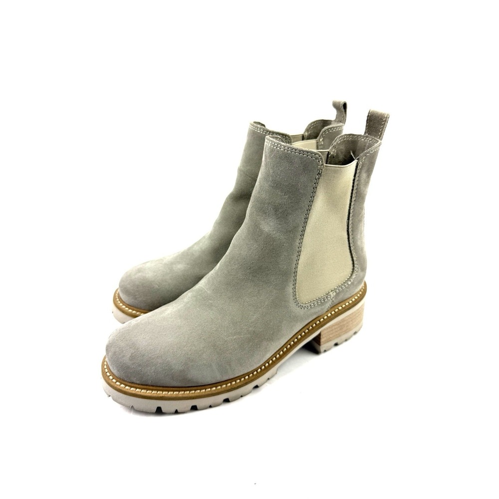 La Canadienne Carla Boots 6 Gray Suede Chelsea Bootie Pull On Waterproof Womens